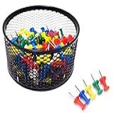 Alfinetes Para Mapas Tachinhas Tipo Taça Coloridos Com Cesto 100 Unidades