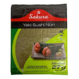 Alga Marinha Desidratada Yaki Sushi Nori 10 Folhas Sakura