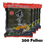 Alga Nori P Sushi Temaki Gw Red 200 Folhas 