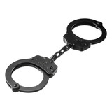 Algema De Corrente Preta Prata Policial Com Trava Invictus