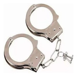 Algema Metal Fantasia Policial Aco Corrente Cor Cromado