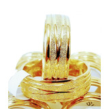 Aliança Aço Inox Dourada 8mm Diamantada