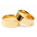 Aliança par Banhada Em Ouro 18k Casamento Reta 8mm