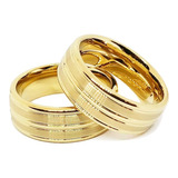 Alianças De Tungstênio 8mm Banhadas A Ouro 18k Amor Eterno