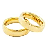 Alianças Par 6mm Ouro 24k Reta Chandrada Banhadas Com Caixa De Veludo E Anel Solitário Anatomicas Casamento Compromisso Noivado