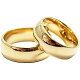 Alianças Par Italianas 6mm Moedas Antigas Com Aço Inoxidável Banhado A Ouro 24k Casamento Noivado Compromisso