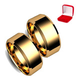 Alianças Tradicional Tungstênio 8mm Folheada Ouro 18k Par