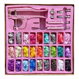 Alicate 3 Em 1 Pregar Botão Pressão Ritas Ilhós Matriz Rosa