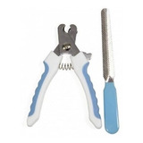 Alicate Corte De Unha Para Cachorro 13 Cm Com Lixa Azul