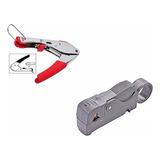 Alicate Crimpador decapado 50 Conector compressão Rg 6 1 kit