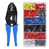 Alicate Crimpador Kit Prensa Terminais Com 1200 Terminais Tubulares Ilhós 0 5 Até 16mm