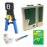 Alicate Crimpar Rj45 100 Conector Rj45 Vazado Testador