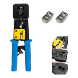Alicate Crimpar Rj45 100 Conectores Cat6 Vazado Blindado
