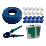 Alicate Crimpar Rj45 Testador Rj45 10pçs Capas Protetoras 10pcs Conector Rj45 Cat5e 10mt Cabo Cat5e 100 cobre C anatel