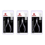 Alicate Cuticula Profissional 722 Inox Afiado Mundial kit 3