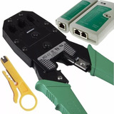 Alicate De Crimpar Rj45 Cabo De Rede Descascador + Testador