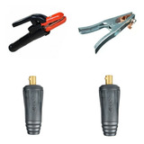 Alicate Porta Eletrodo Engate 9mm E Garra Negativa Kit Inversora De Solda