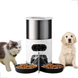 Alimentador Comedouro Duplo Automático Temporizador Cão Gato