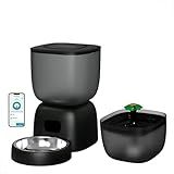Alimentador Comedouro Wifi Smart Tuya Automático Programável Para Cães E Gatos Com Bebedouro Fonte De Agua Dispensador De Alimentos Inteligente Pet 2 Em 1