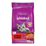 Alimento Whiskas 1 Whiskas Gatos S Para Gato Adulto Todos Os Tamanhos Sabor Carne Em Sacola De 10kg