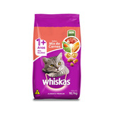 Alimento Whiskas 1 Whiskas Gatos S Para Gato Adulto Todos Os Tamanhos Sabor Mix De Carnes Em Sacola De 10kg