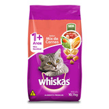 Alimento Whiskas 1  Whiskas Gatos S Para Gato Adulto Todos Os Tamanhos Sabor Mix De Carnes Em Sacola De 10kg
