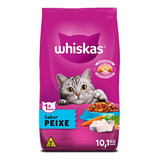Alimento Whiskas Ração Seca Para Gatos Adultos Sabor Peixe Pacote 10 1kg 