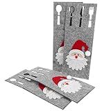 Alipis Porta Talheres Para Chapéus De Papai Noel De Natal 4 Unidades De Mesa De Jantar Para Festa De Natal Decorações De Louças Suprimentos Talheres Para Férias Talheres De Bolso