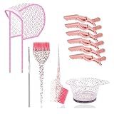 ALLWSLucky Kit De Coloração De Cabelo 11 Peças Conjunto De Pincéis E Tigelas Para Salão De Beleza Tintura De Cabelo E Faça Você Mesmo Em Casa