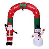Almencla Arco Inflável De Natal De 10 1 Pés Com Luzes Papai Noel E Boneco De Neve Decoração EUA 110 V Plugue Ornamento De Natal Decoração De Jardim Gramado