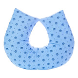Almofada Amamentação Bebê Menino Algodão Zíper Coroa Azul