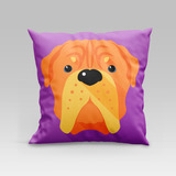 Almofada Avulsa Cheia Estampada Pet Dog Em Veludo 45 X 45cm