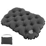 Almofada De Assento Inflável Para Acampamento Leve Almofada De Assento Inflável Portátil Almofada De Assento De Viagem Aérea Confortável Para Caminhadas- Escritório- Avião- Estádio- Carro -cinza-