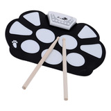 Almofada De Bateria Dobrável Eletrônica Roll Up Drum Com Bas