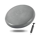 Almofada De Equilíbrio Com Bomba Balance 33cm Até 150kg Disco Inflável -Cinza-