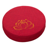 Almofada De Meditação Redonda Tradicional Vermelho 10cm