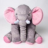 Almofada Elefante Cinza Com Rosa Travesseiro