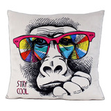 Almofada Estampada Macaco Oculos Stay Cool