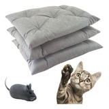 Almofada Para Gatos Futon Nekocat Suede Cinza Kit 03 Pçs