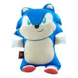 Almofada Ploosh Sonic The Hedgehog Jogo Game Sega Tails Cor Azul