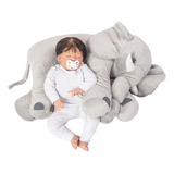 Almofada Travesseiro Apoio Elefante Para Bebê Pelúcia P