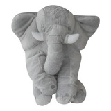 Almofada Travesseiro Elefante Bebê Pelúcia Cinza 95 Cm