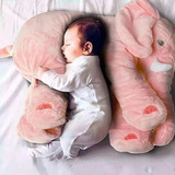 Almofada Travesseiro Elefante Bebê Pelúcia Rosa
