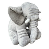 Almofada Travesseiro Elefante Pelúcia Bebê Dormir Cinza 67cm
