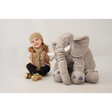 Almofada Travesseiro Elefante Pelúcia Bebê Dormir Rosa 80cm