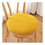 Almofadas De Assento Redondas De Pelúcia Macia Almofadas Para Cadeira De Bistrô Almofadas Antiderrapantes Para Banco De Bar Almofadas Para Assento De Carro Para Cadeiras De Pátio De Jardim Yellow 30cm