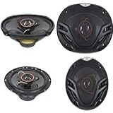 Alphasonik Par De Alto Falantes AS2629P De 16 5 Cm 350 W No Máximo 3 Vias Mais Alto Falantes Coaxiais De áudio Automotivo De 3 Vias De 6 X 9 500 W 4 Ohms Alto Falantes De Porta De áudio De