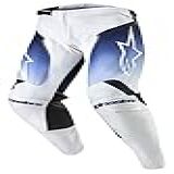 Alpinestars Racer Hoen Calça Masculina Motocross Branca Azul Escuro Azul Claro