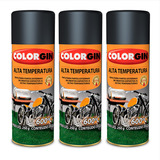 Alta Temperatura Spray Preto Ou Branco 350ml Colorgin Kit 3