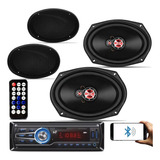 Alto Falante 6x9 Polegadas Foxer Tela Rádio Mp3 Bluetooth